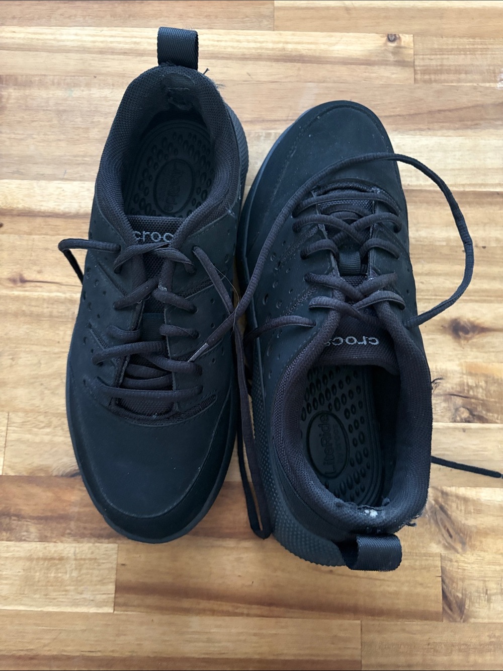CROCS literide Women’s Black Athletic nonslip Lace-Up Shoes size 9